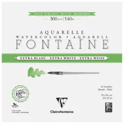 Clairefontaine FONTAINE Aquarellblock Extraweiß, Torchon