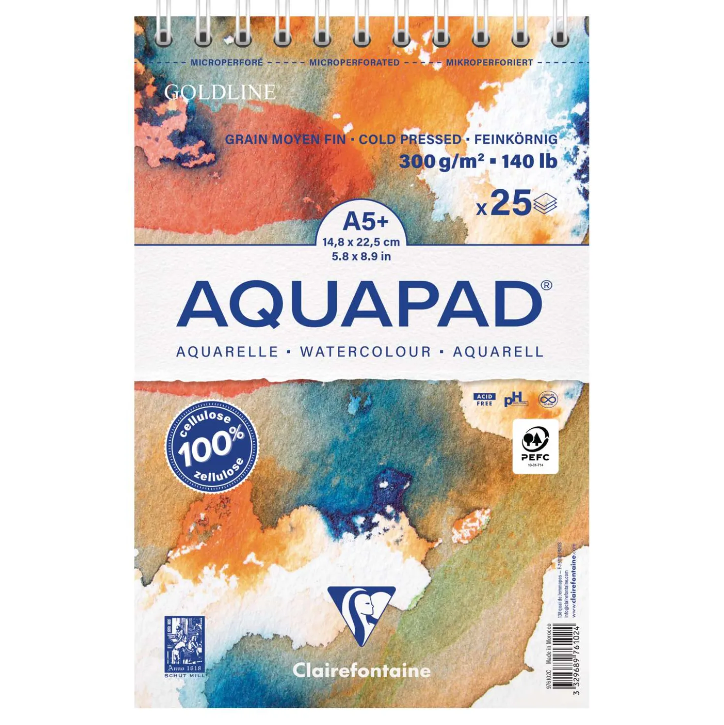 Clairefontaine Goldline Aquapad Spiralblock
