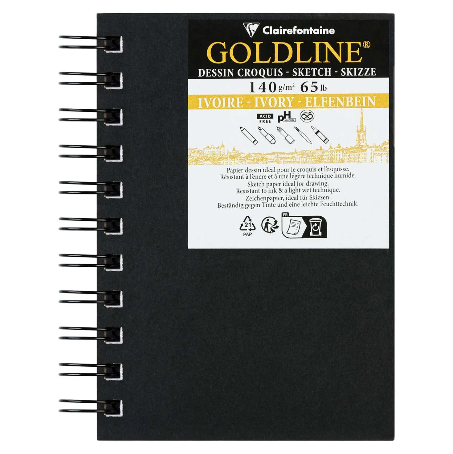 Clairefontaine Goldline Spiral-Skizzenbuch