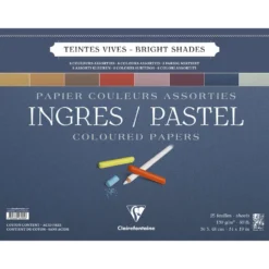 Clairefontaine Ingres-Pastellblock, Doppelspirale 8-farbig