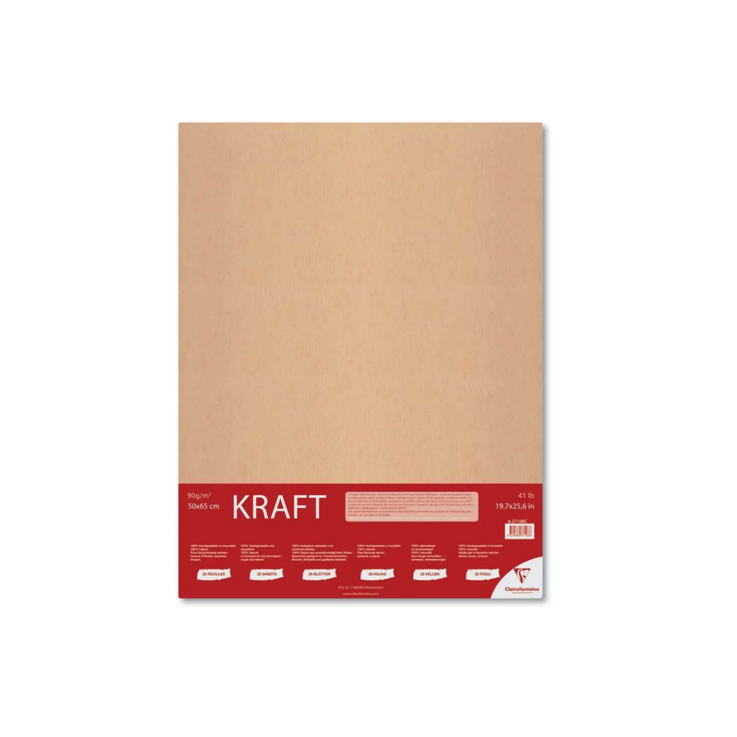 Clairefontaine Kraftpapier Zeichen- und Skizzenpapier, gerippt