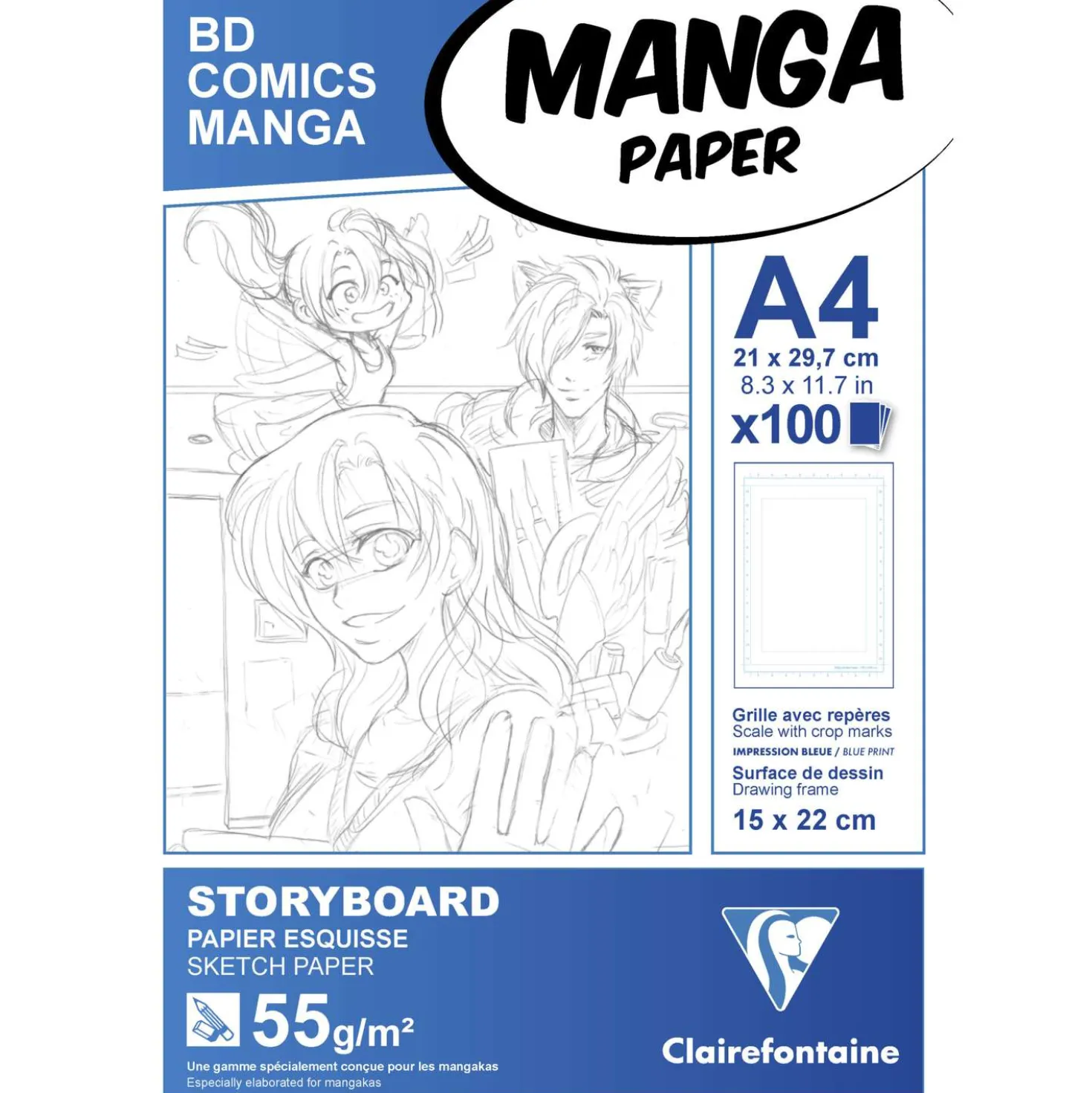 Clairefontaine Mangablock für Storyboard