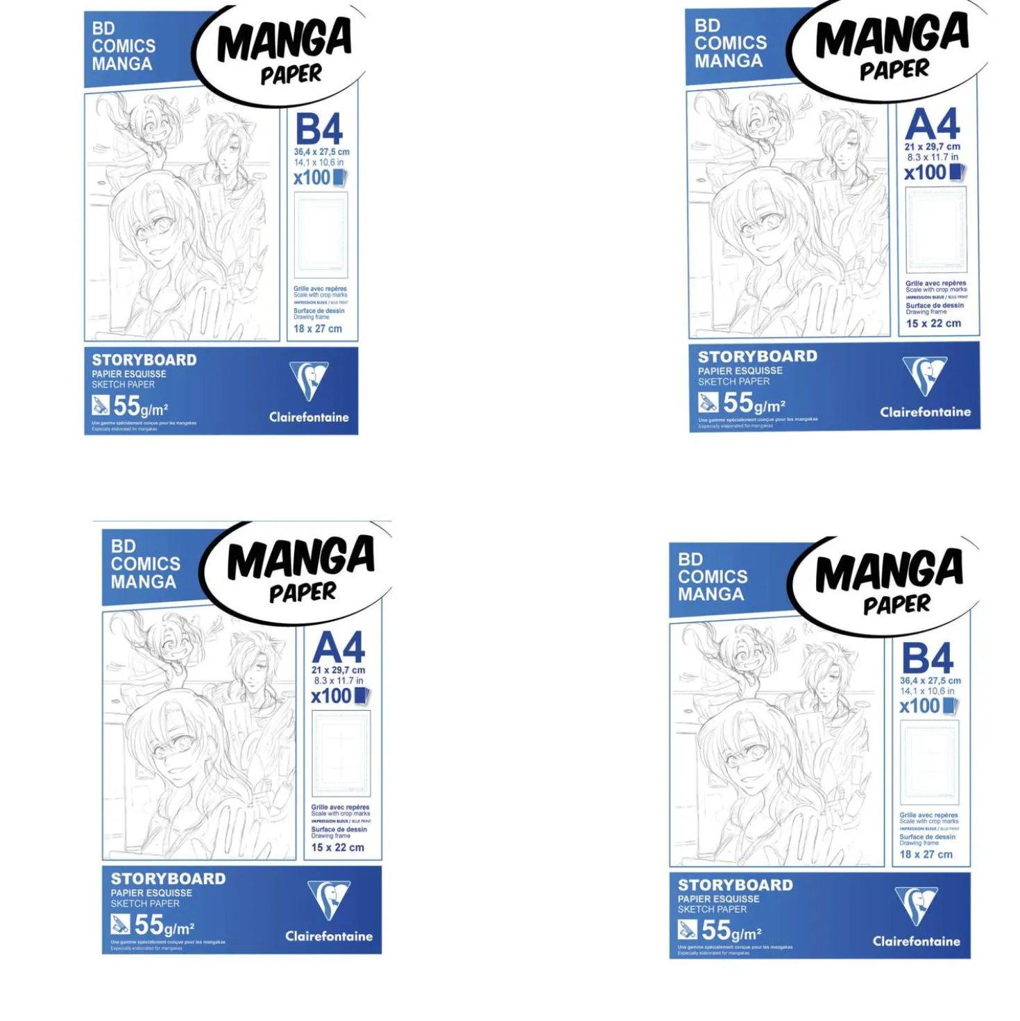 Clairefontaine Mangablock für Storyboard
