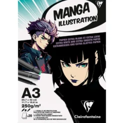 Clairefontaine Manga Illustration Zeichenblock, 250 g/qm, 20 Blatt