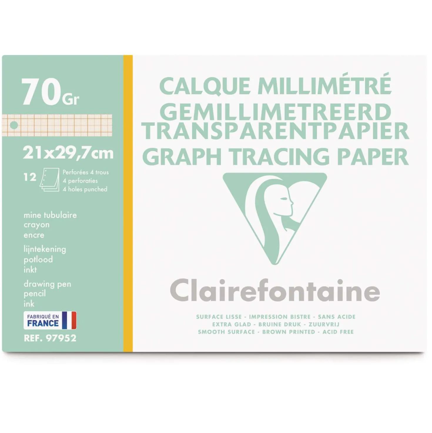 Clairefontaine Millimeterpapier, transparent