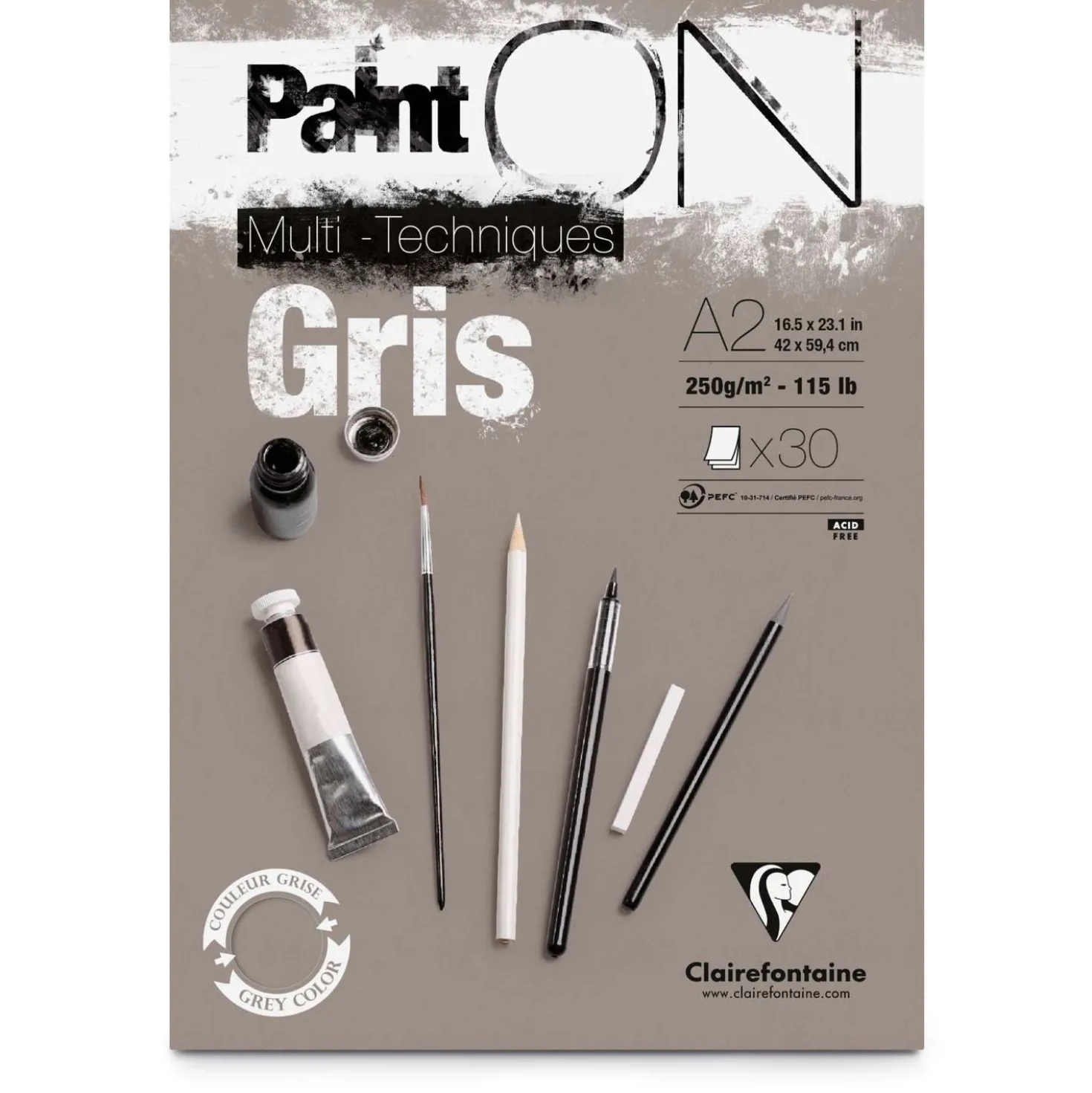 Clairefontaine Paint ON, grau
