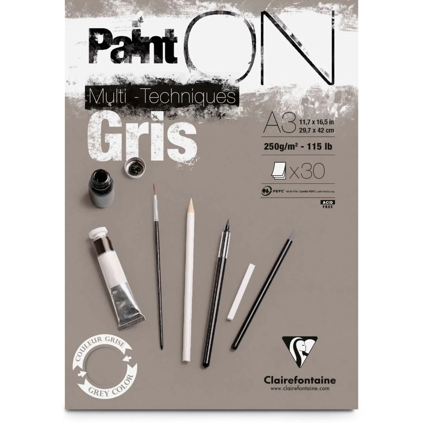Clairefontaine Paint ON, grau