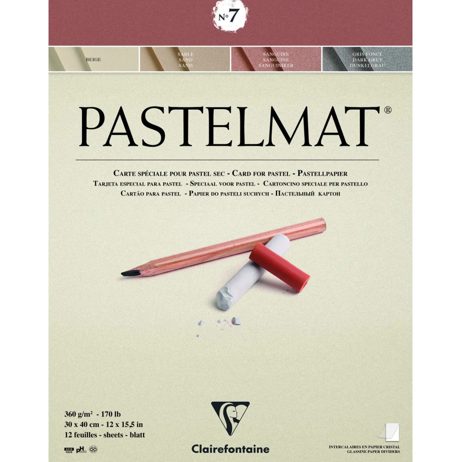 Clairefontaine PASTELMAT® Pastellblock N° 7
