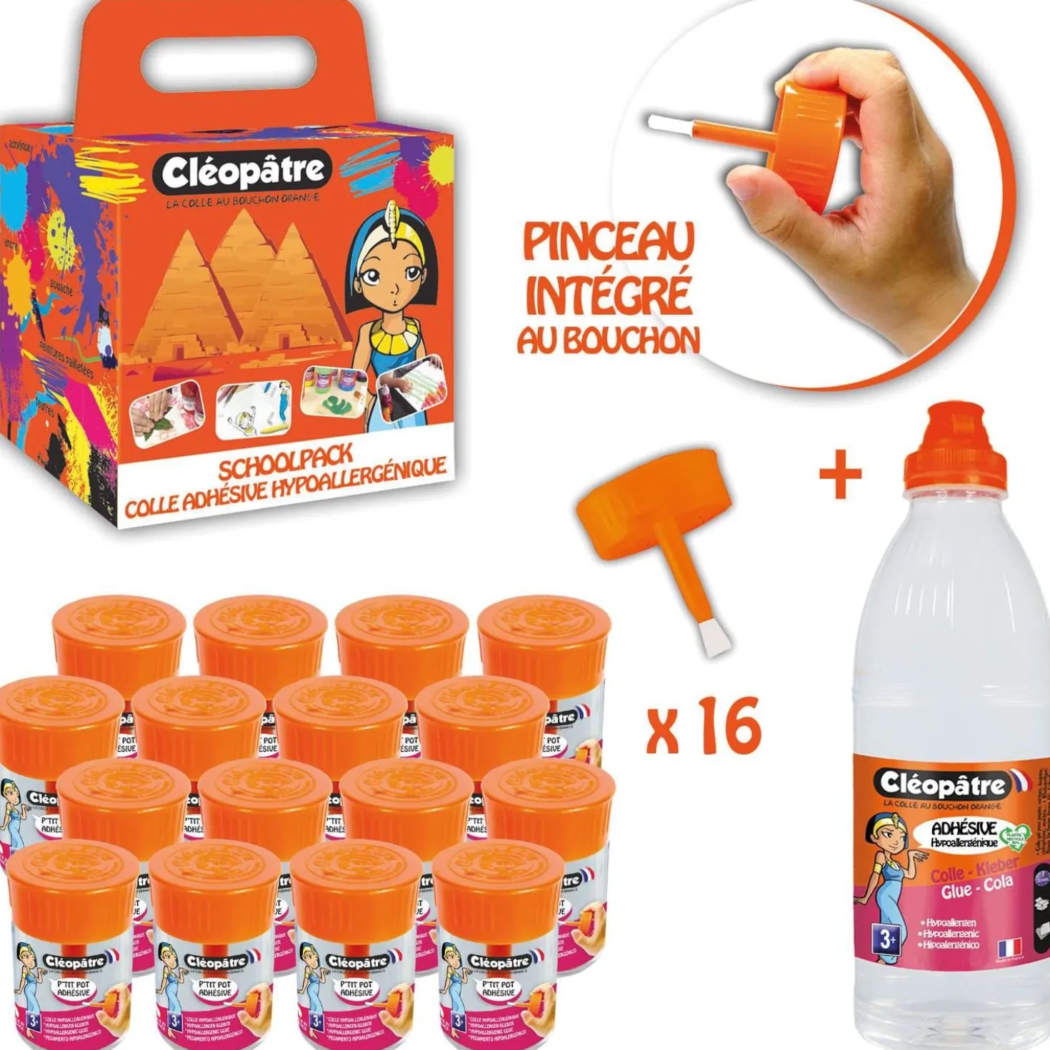 Cléopâtre Adhésive hypoallergener Kleber, Schulpackung