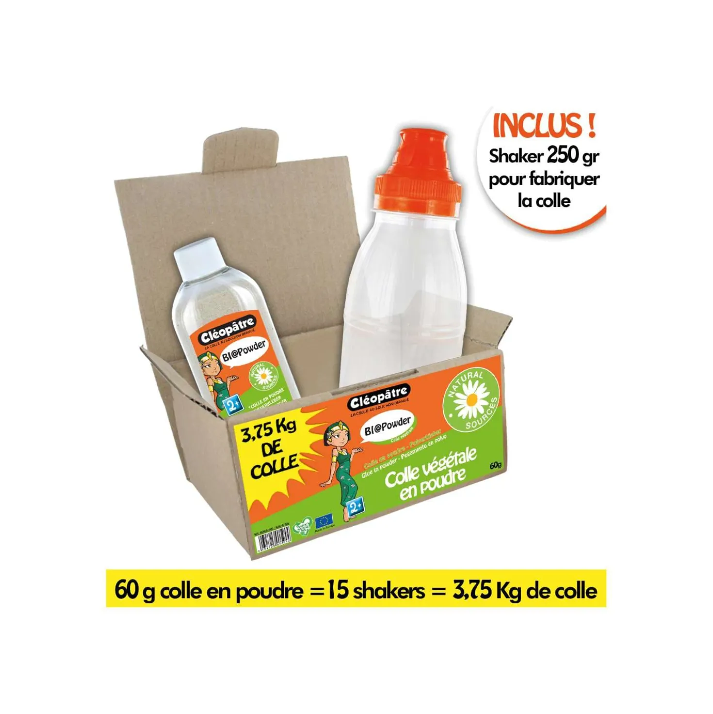 Cléopâtre BIOPulverkleber-Konzentrat mit Shaker