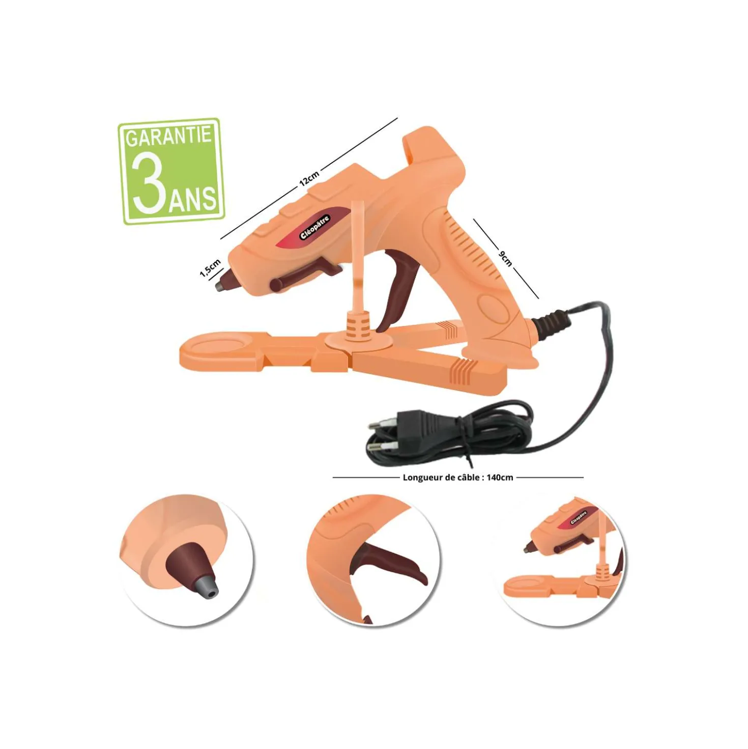 Cléopâtre SECURE CLÉO´GUN FIX Klebepistole, Set