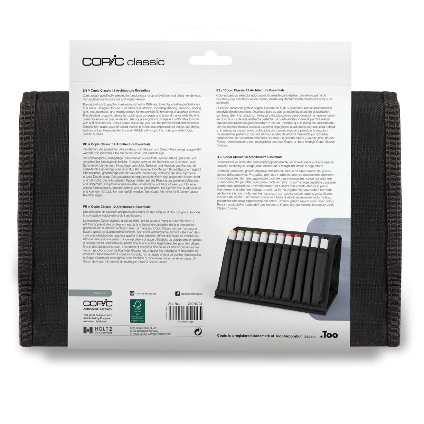COPIC® classic Marker Set 12er Architektur-Farben im Wallet