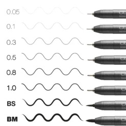 COPIC® Multiliner "Classic" Schwarz Set 8 Strichstärken