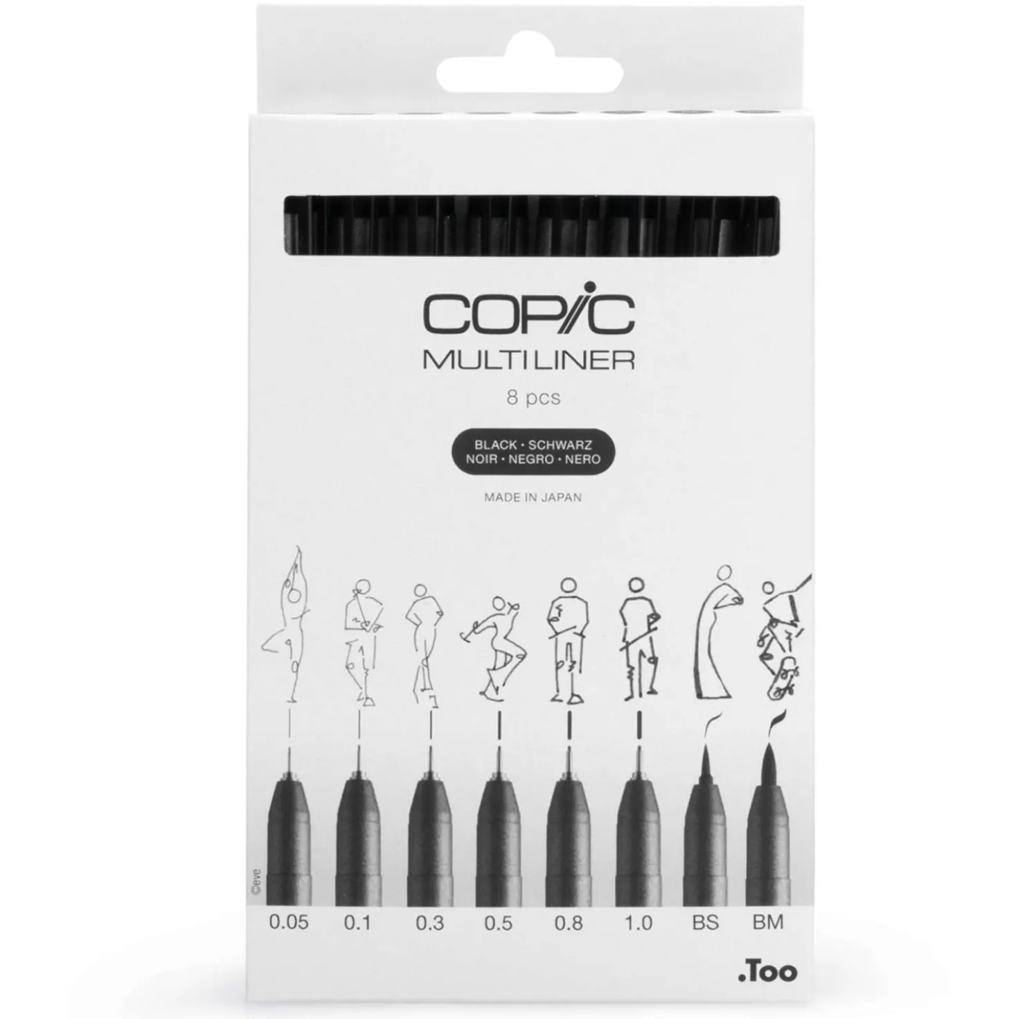 COPIC® Multiliner "Classic" Schwarz Set 8 Strichstärken