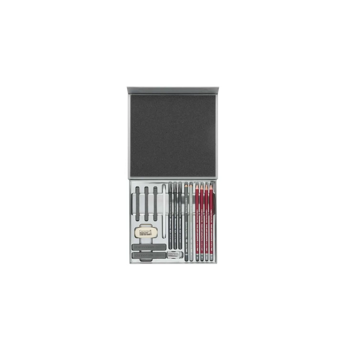CRETACOLOR® Graphit- und Zeichenset, Silver Box