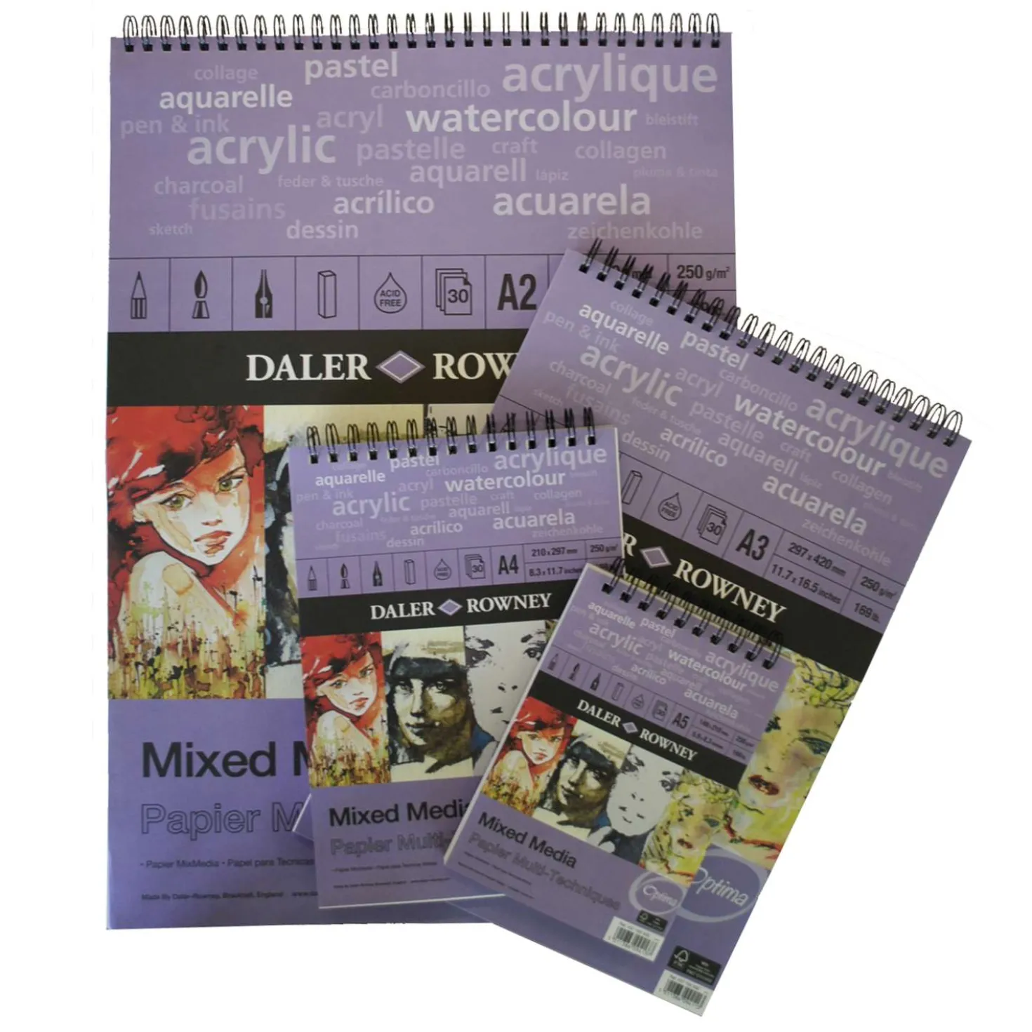 DALER-ROWNEY Optima Mixed Media Spiralblock