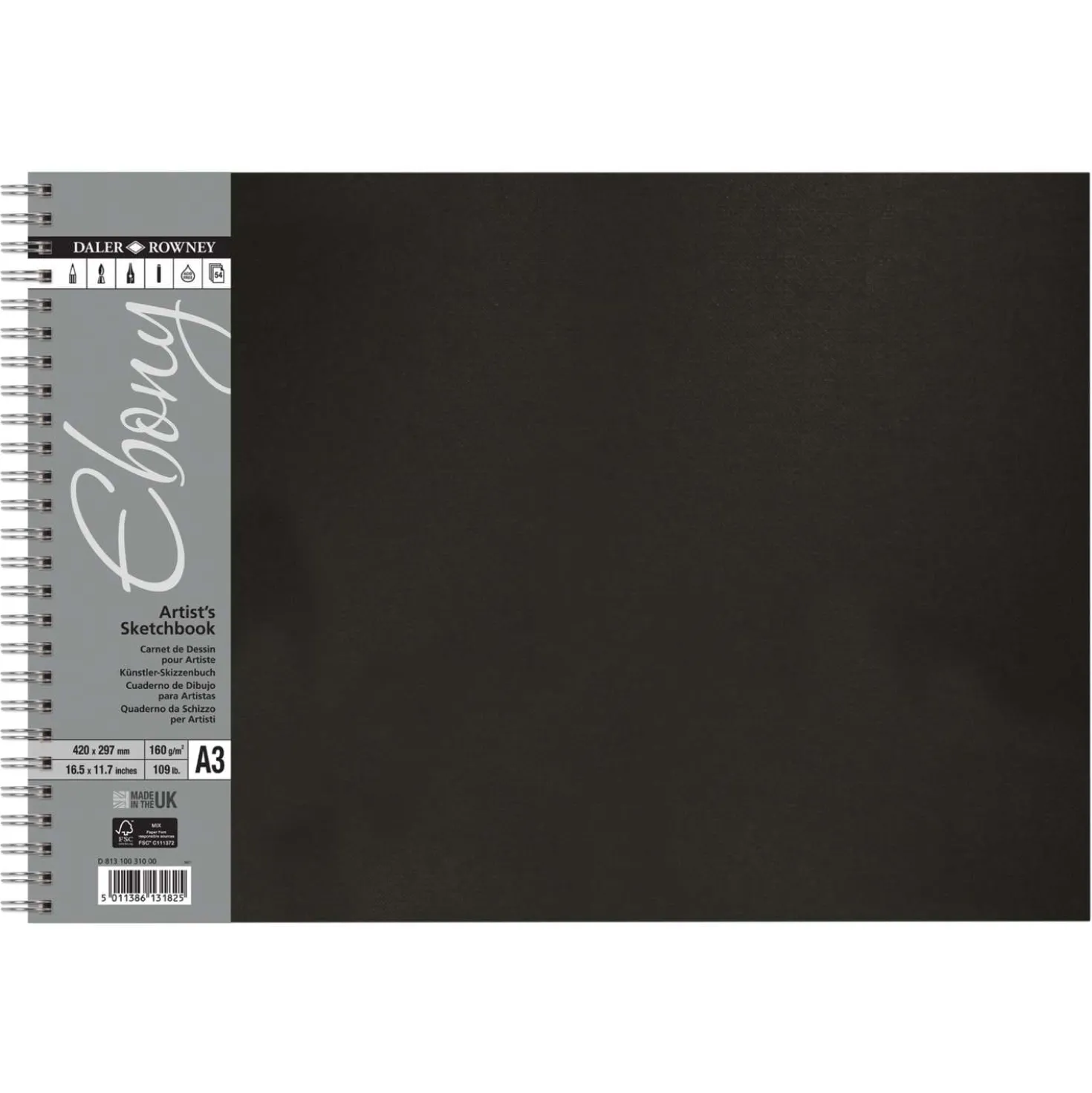 DALER-ROWNEY Skizzenbuch Ebony