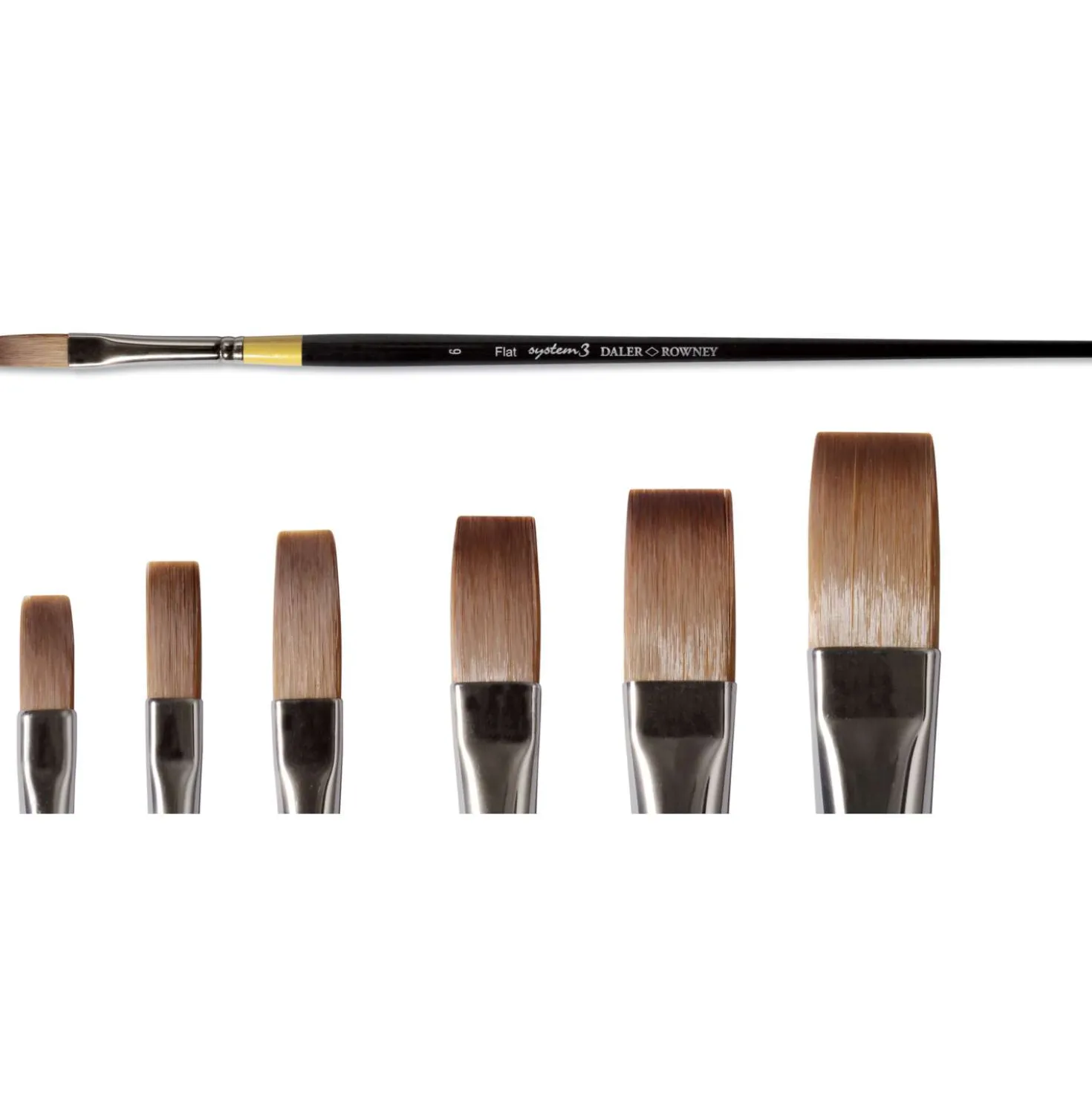 DALER ROWNEY System 3 Acrylpinsel, Serie 44, Flachpinsel