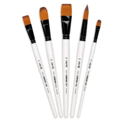 DARWI® FOR YOU Pinselset, 5 Acrylpinsel mit synthetischen Borsten (Breit)
