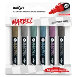 DARWI® Marbel Universalmarker 6er-Sets, 4 mm Rundspitze