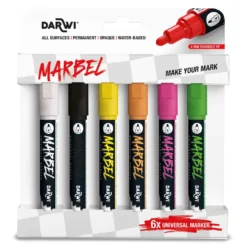 DARWI® Marbel Universalmarker 6er-Sets, 4 mm Rundspitze