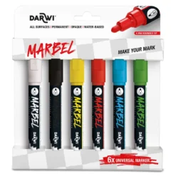 DARWI® Marbel Universalmarker 6er-Sets, 4 mm Rundspitze