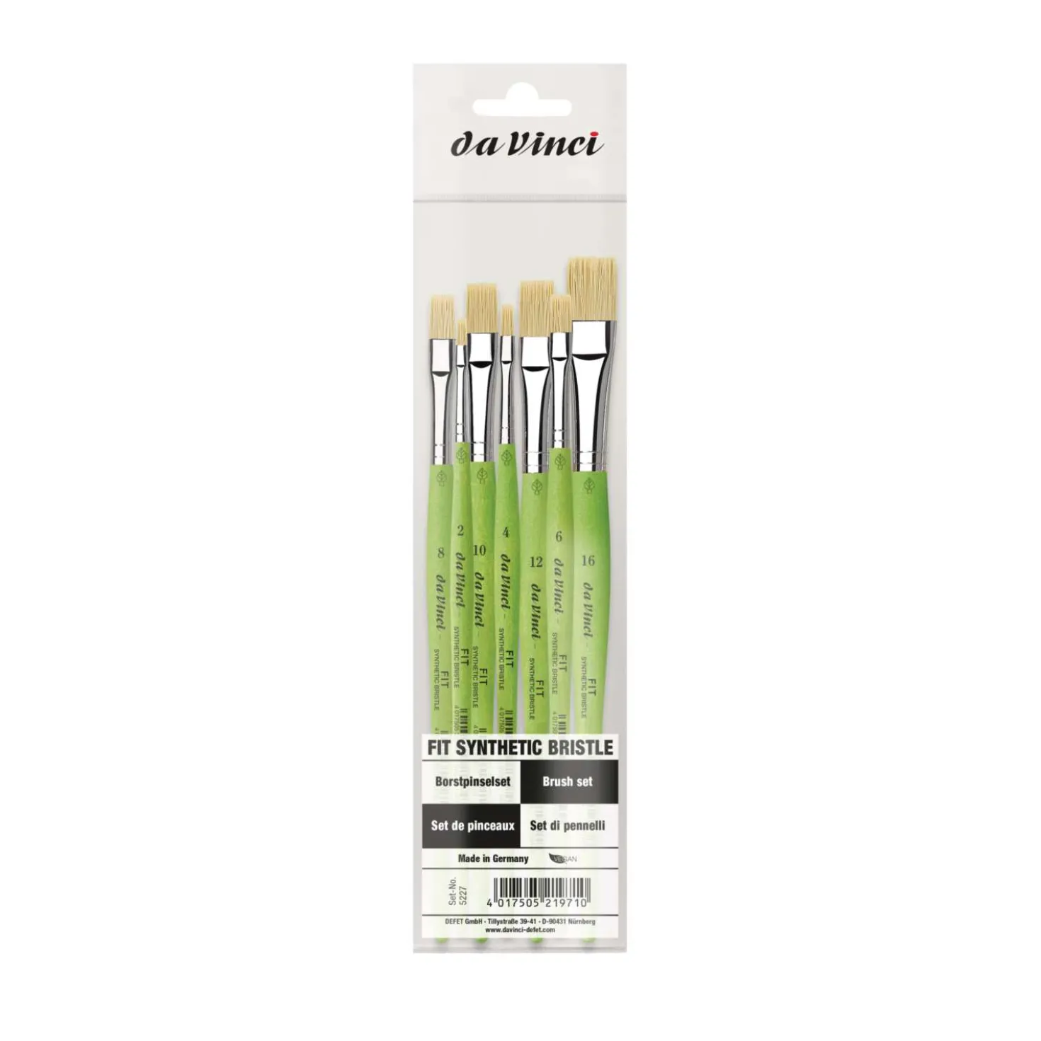 da Vinci FIT SYNTHETIC BRISTLE Acrylpinsel 7er-Set, Serie 5227
