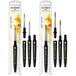 da Vinci GO MAESTRO Reise-Aquarellpinsel, rund mit extrem feiner Nadelspitze, Serie 8535