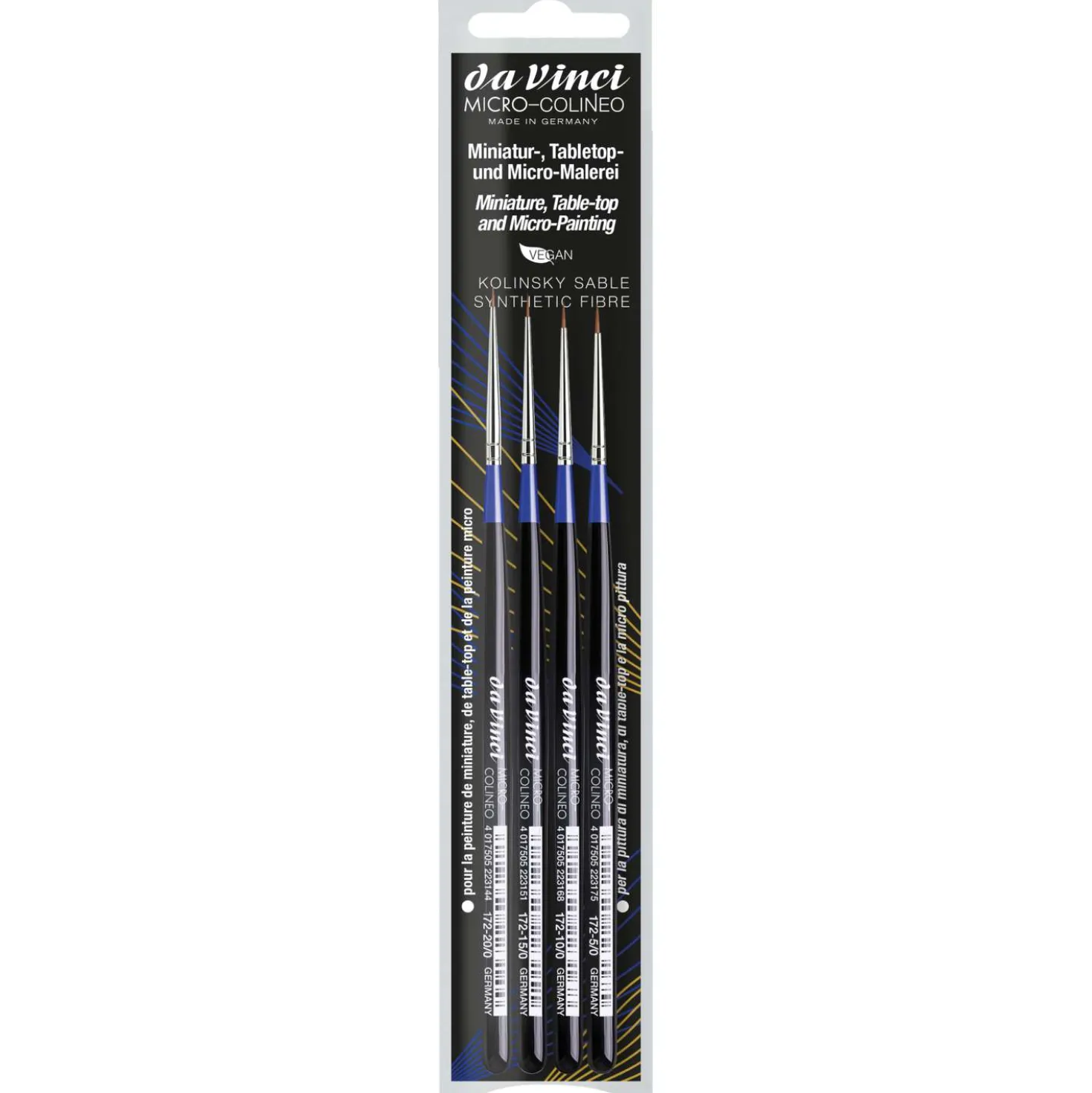 da Vinci MICRO-COLINEO Set, Serie 172, 4 Miniaturpinsel