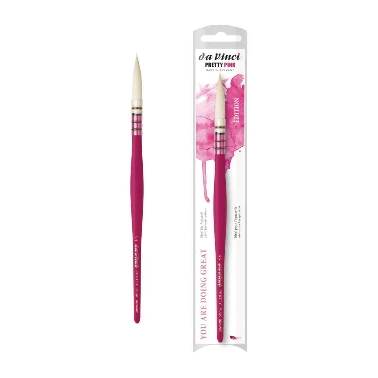 da Vinci PRETTY PINK Synthetik-Aquarellpinsel, Serie 494