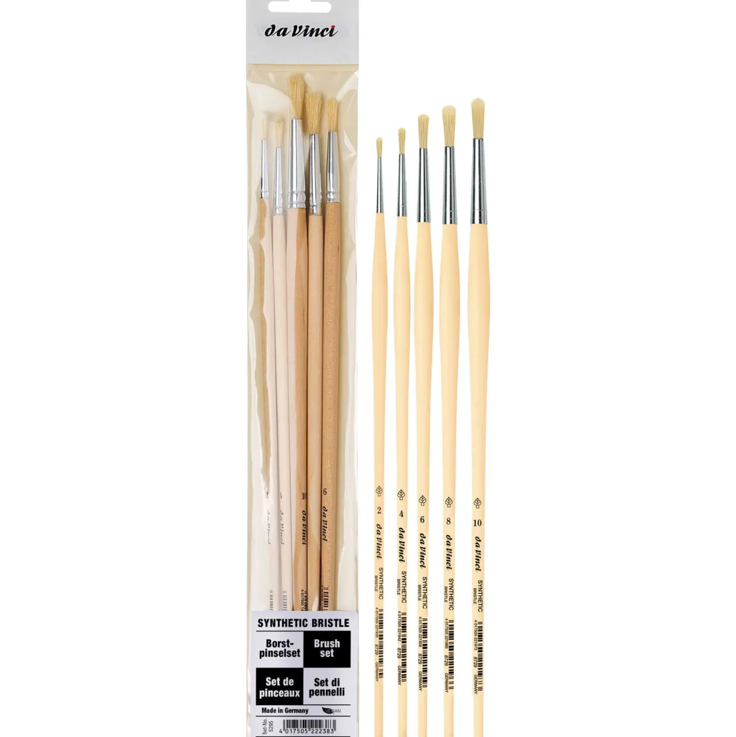 da Vinci SYNTHETIC BRISTLE 5er-Set rund, Serie 5295