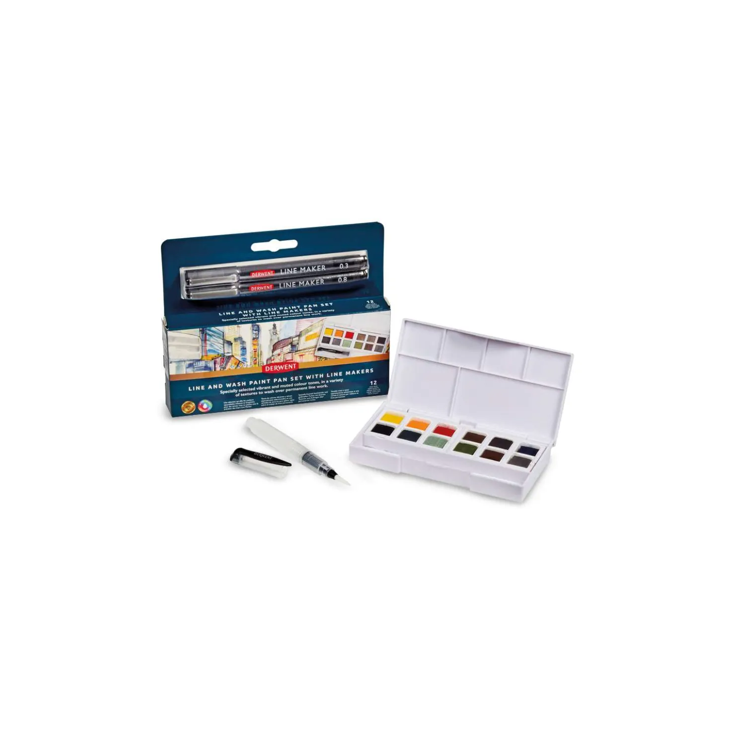 DERWENT LINE & WASH Paint Pan Set