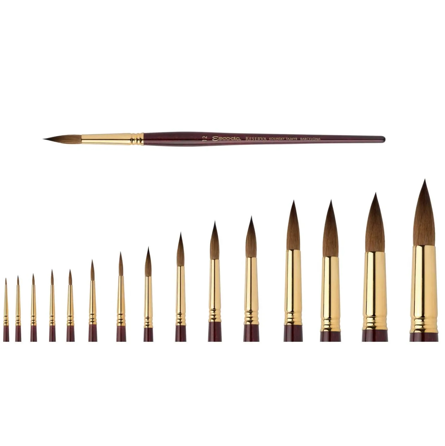 ESCODA® Reserva Kolinsky Rotmarderhaar Aquarellpinsel, Serie 1212