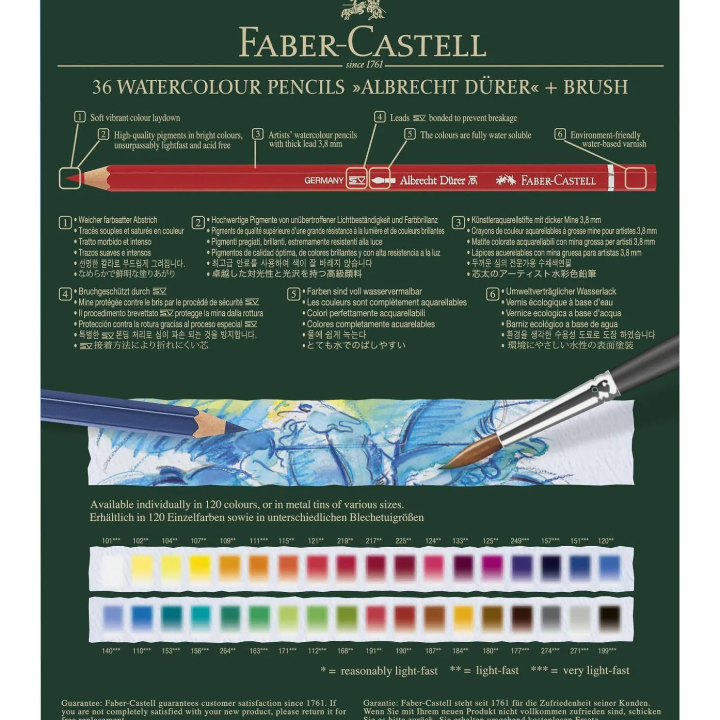 FABER-CASTELL Albrecht Dürer Atelierbox Künstler-Aquarellstifte