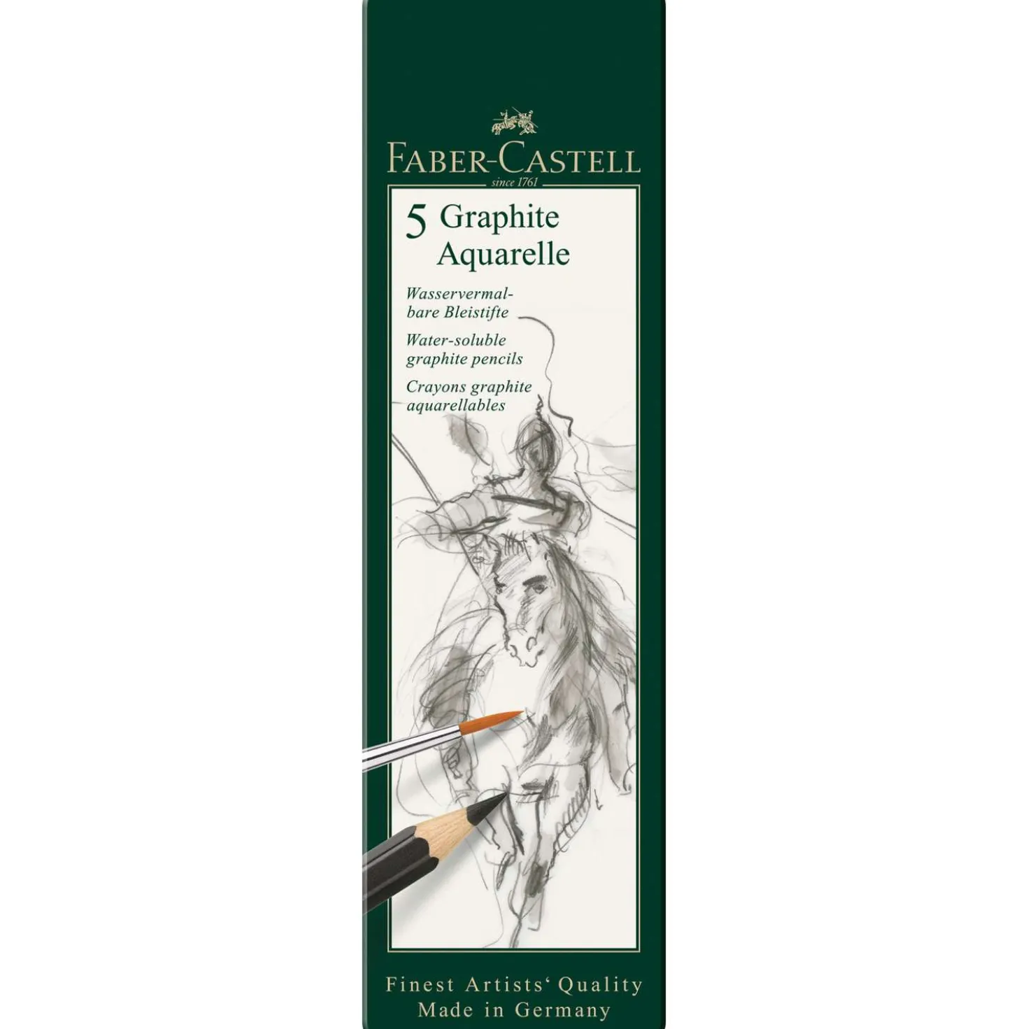 FABER-CASTELL Aquarellbleistift GRAPHITE AQUARELLE 5er Etui