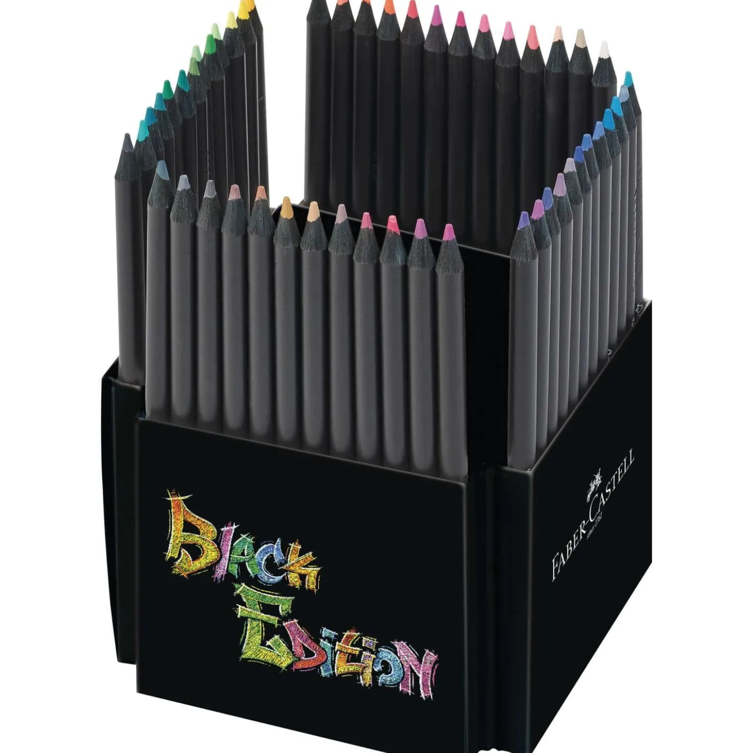 FABER-CASTELL Black Edition Buntstifte, Kartonetui + Aufsteller Stifte Halter, Sets