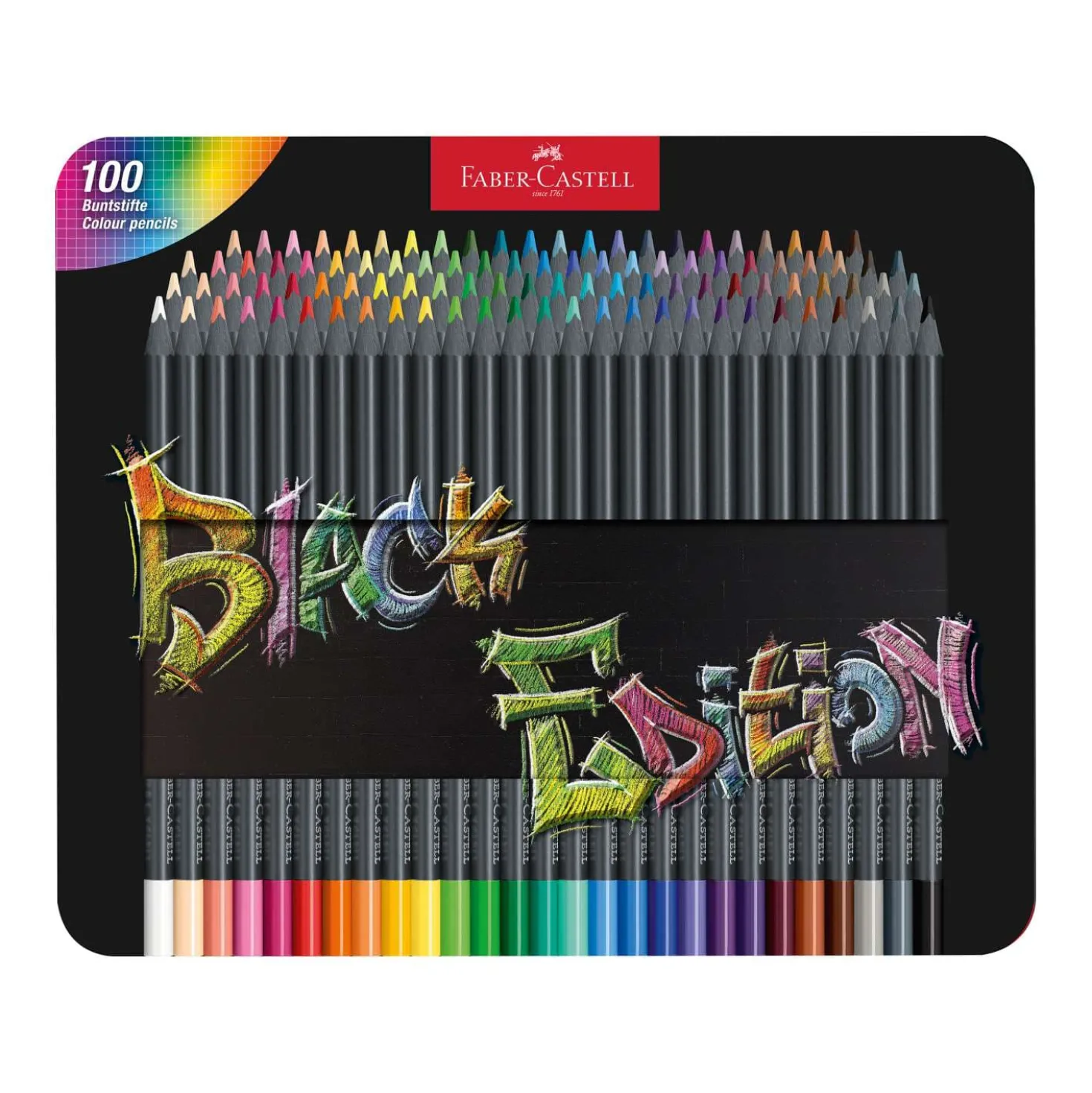 FABER-CASTELL Black Edition Buntstifte, Kartonetui + Aufsteller Stifte Halter, Sets