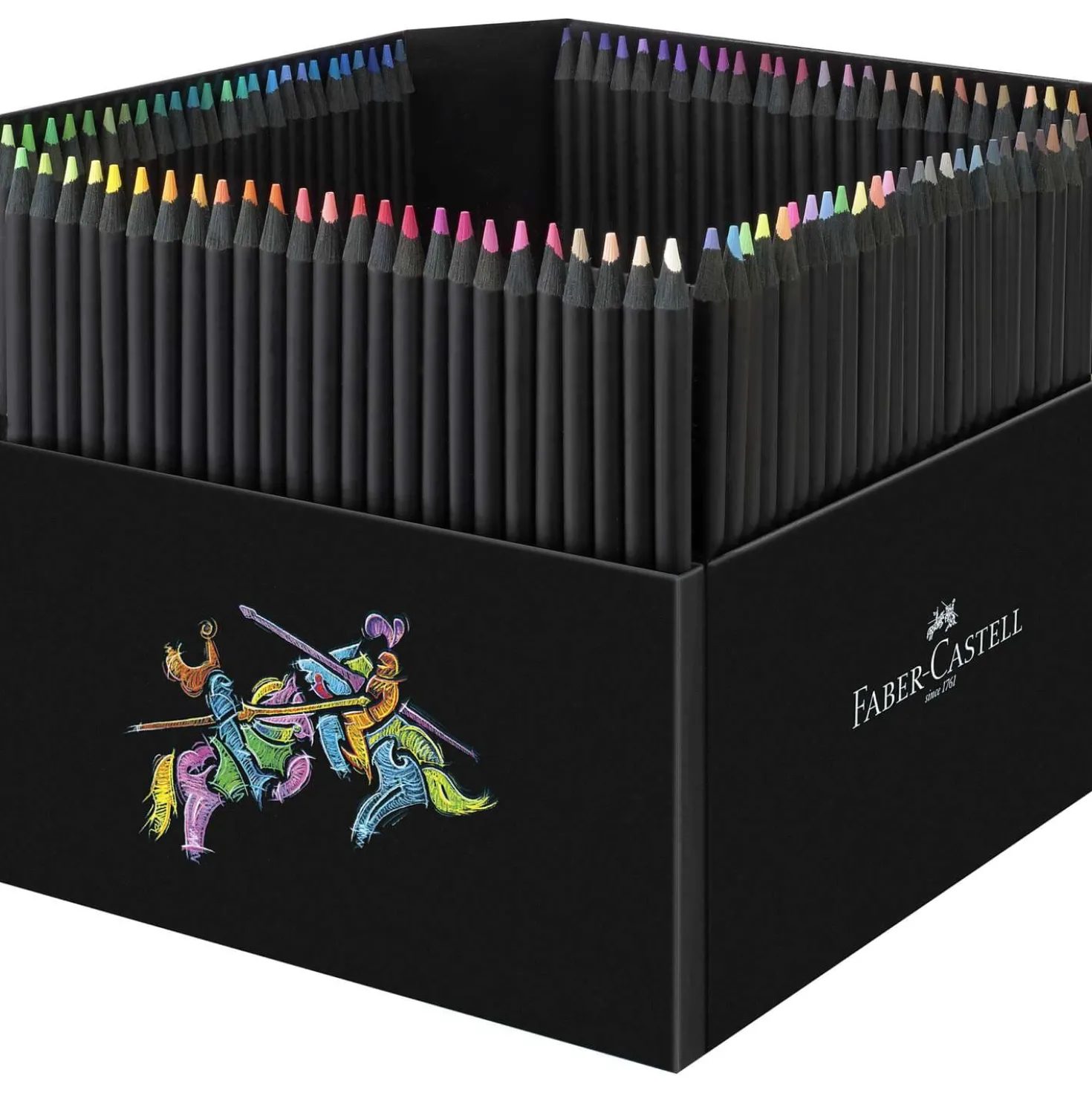 FABER-CASTELL Black Edition Buntstifte, Kartonetui + Aufsteller Stifte Halter, Sets