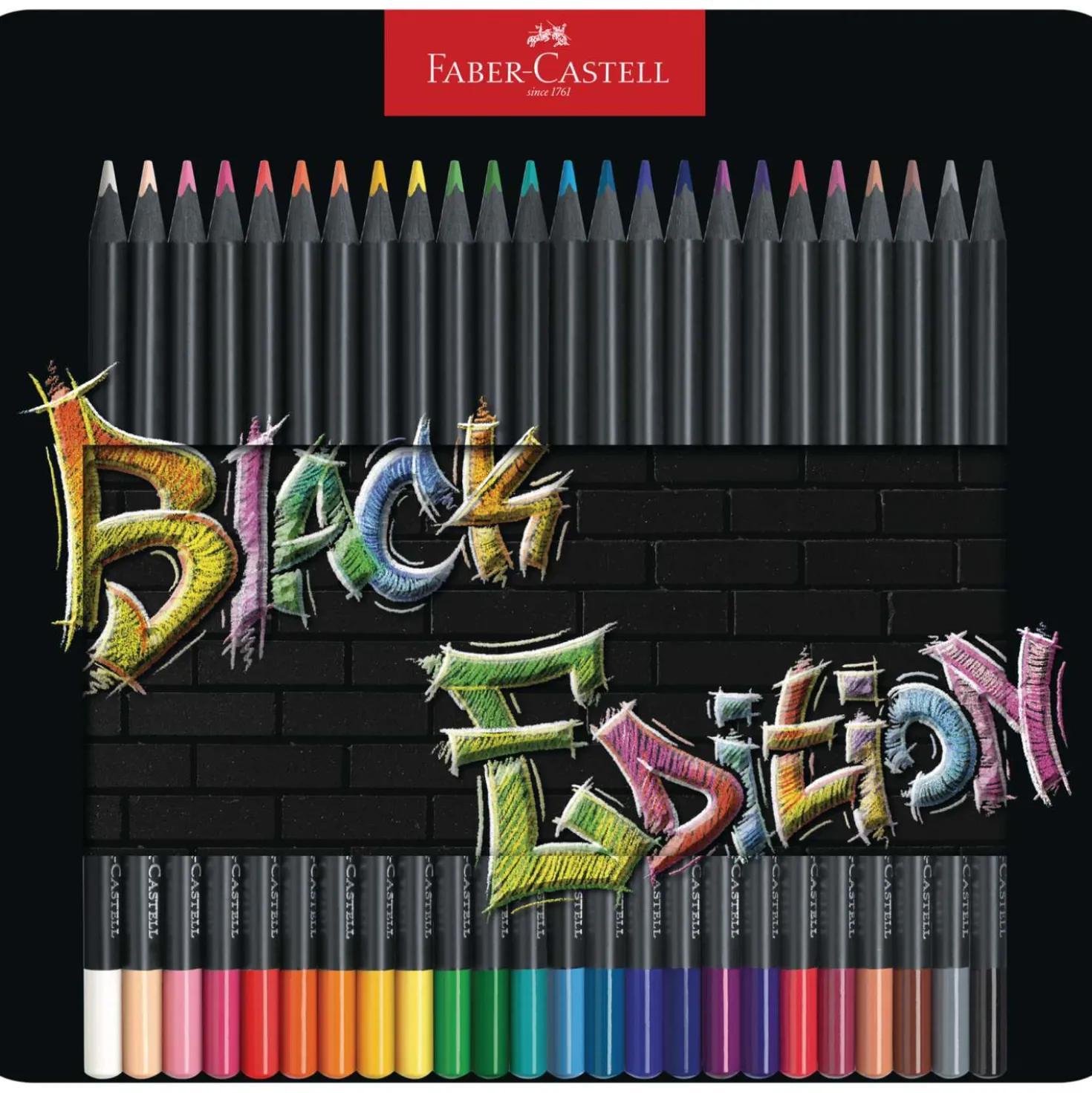 FABER-CASTELL Black Edition Buntstifte, Metalletui