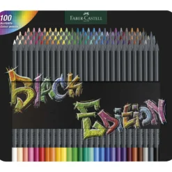 FABER-CASTELL Black Edition Buntstifte, 100er-Metalletui