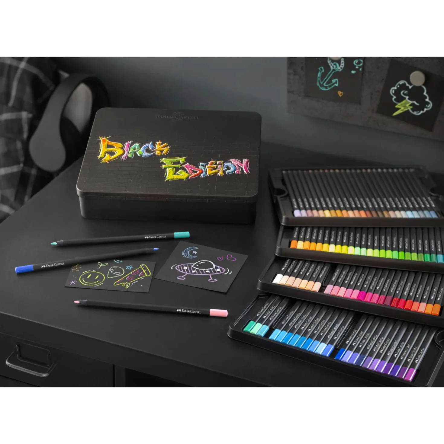 FABER-CASTELL Black Edition Buntstifte, 100er-Metalletui