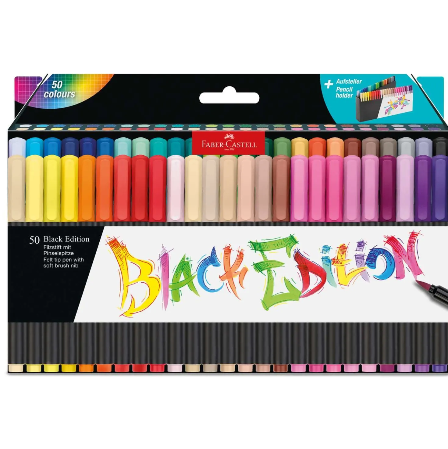 FABER-CASTELL Black Edition, Brush Soft Pen 50er Set
