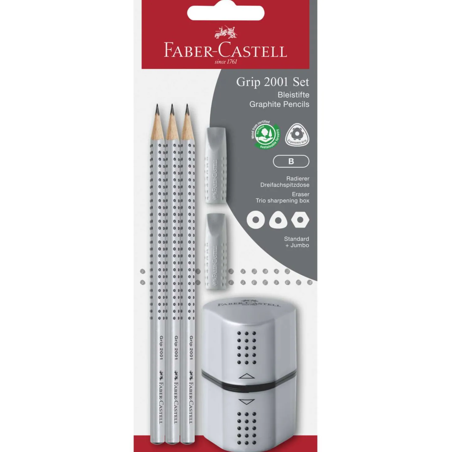 FABER-CASTELL Bleistift-Set GRIP 2001