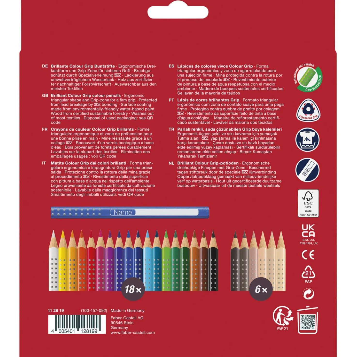 FABER-CASTELL Colour Grip Skin Tones 18+6, Set