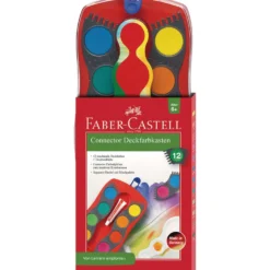 FABER-CASTELL CONNECTOR Farbkasten 12 Farben inkl. Deckweiß