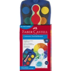 FABER-CASTELL CONNECTOR Farbkasten 12 Farben inkl. Deckweiß