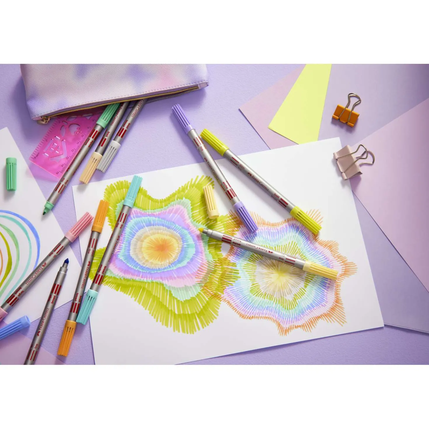 FABER-CASTELL Doppelfasermaler Pastell