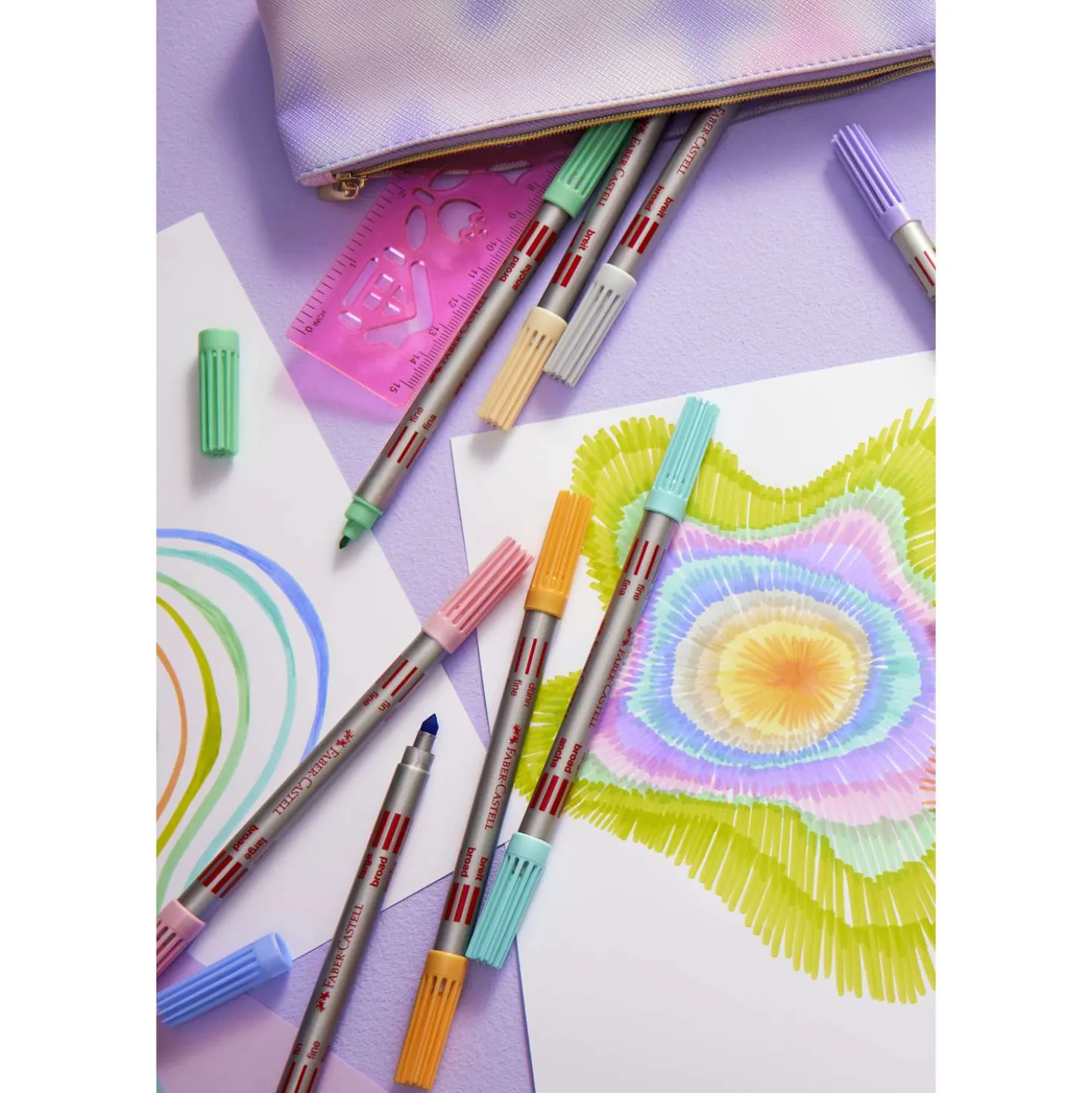 FABER-CASTELL Doppelfasermaler Pastell