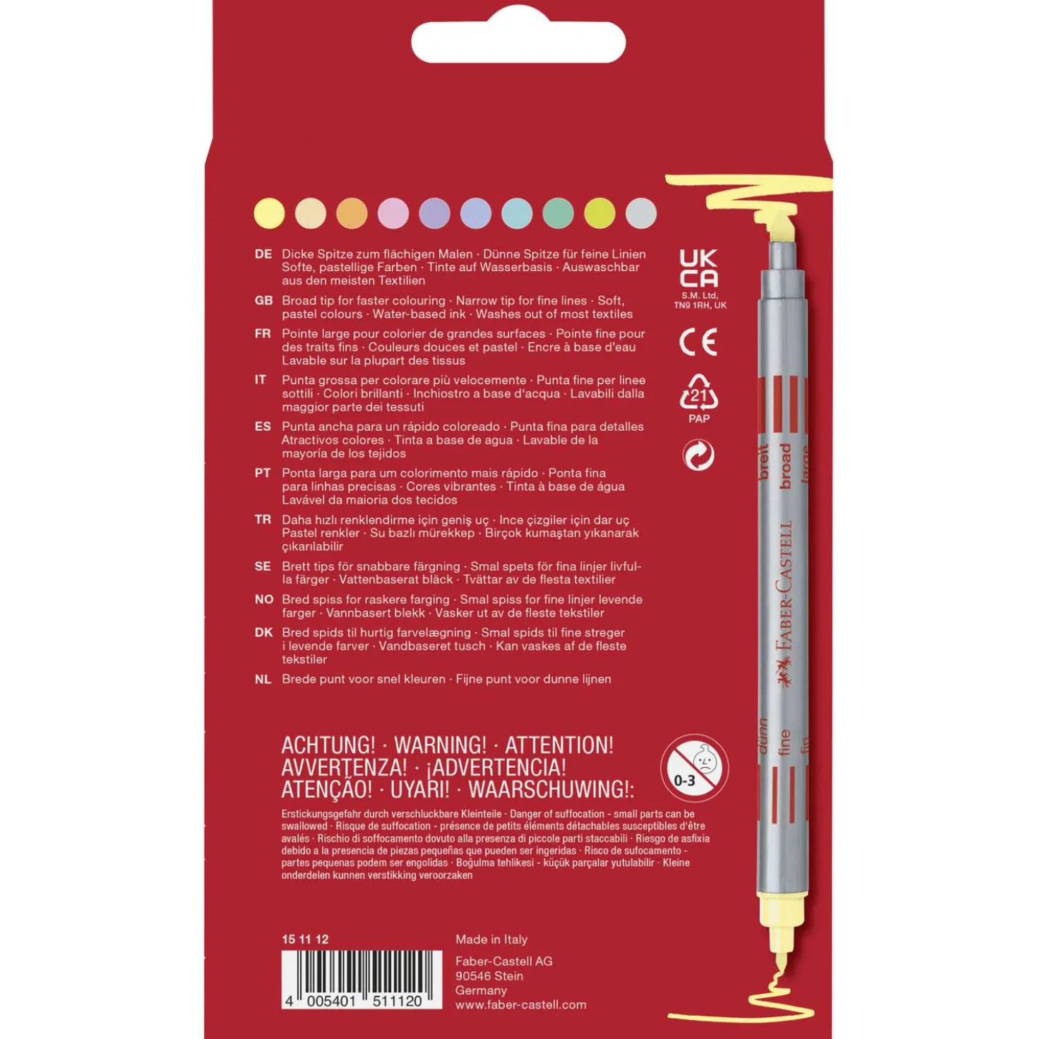 FABER-CASTELL Doppelfasermaler Pastell