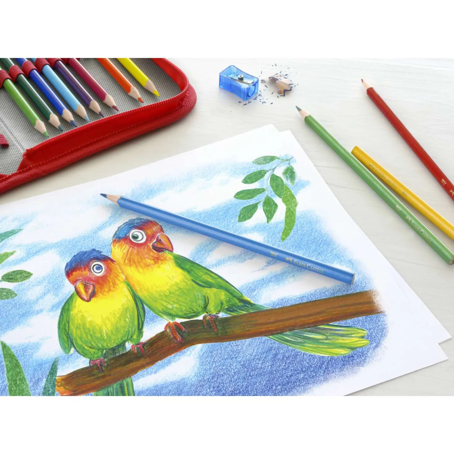 FABER-CASTELL Dreikant-Buntstifte Etui 18+4+2